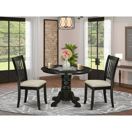 East West Furniture 3 Piece Shelton Dinette Set - Black SHDA3-BLK-C